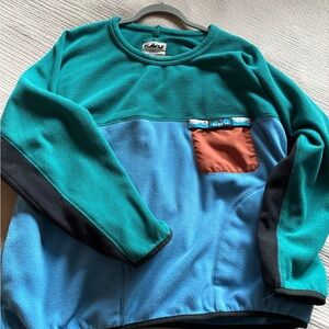 Kavu Teal and Blue Fleece Pullover